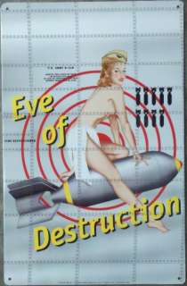 Sexy Pin Up Girl on Bomb Eve of Destruction Tin Sign  
