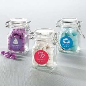 Exclusively Weddings Apothecary Jar Favor with Personalized Label