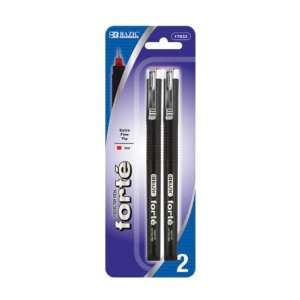  BAZIC Forte Red Fiber Tip Fineliner Pen (2/Pack) Case Pack 
