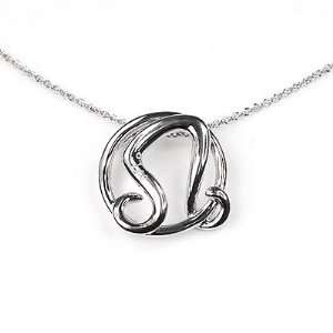   Silver Leo Zodiac Symbol Necklace (22 July   22 August) (16) Jewelry