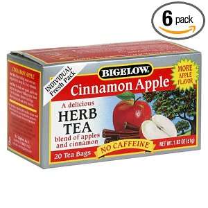 Bigelow Cinnamon Apple Herbal Tea, 20 Count Boxes (Pack of 6)  