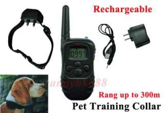 Rechargeable New LCD 100LV 300m Shock Vibra Remote Pet DOG Training 
