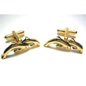  Gold Dolphin Cufflinks Jewelry