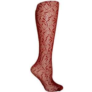  Red Bamboo Textured Trouser Socks, Knee High By Foot 