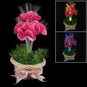   Basket 2 Mode Fiber Optic Flower Light Deep Pink