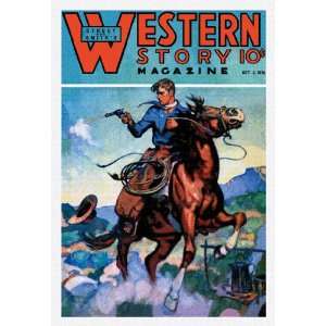  Western Story Magazine Gunning Em Down 28x42 Giclee on 