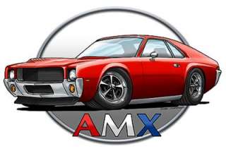 AMC AMX Muscle Car Cartoon Tshirt FREE  