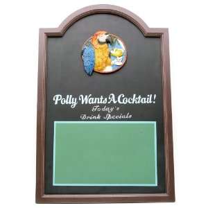  Drinking Parrot Wood Sign and Chalkboard