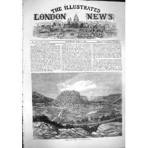  1861 VIEW HARPERS FERRY VIRGINIA MOUNTAINS OLD PRINT 