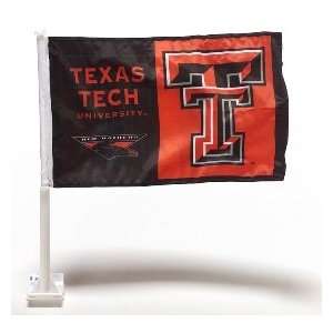  NCAA Texas Tech Car Flag w/Wall Bracket   Set of 2 