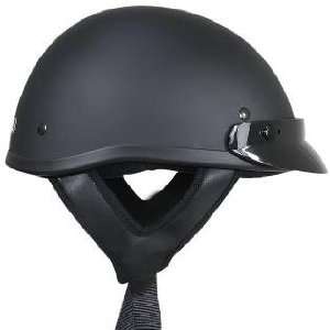 DOT Solid Flat Black Half Motorcycle Helmet Sz XL  Sports 