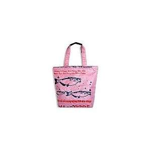  Hagar Design Small Tote, Pink, Lined (Recycled Rice Bag 