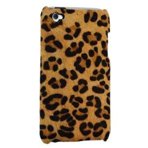 iPod Touch 4g Genuine Pony Leather Snap On Case, Leopard 