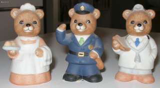 Set of 3 HOMCO Bears Occupation Figurines #8805 Nurse  
