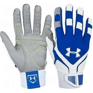  Under Armour Adult Cage IV Batting Gloves Royal/White 