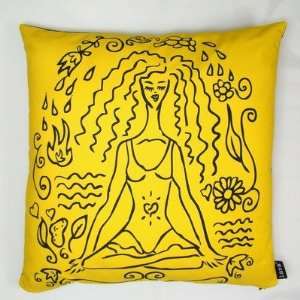  Yoga Girl Feather Filled Pillow