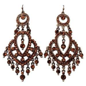    Crystal Pave Vintage Chandelier Luxury Earring Brown L Jewelry