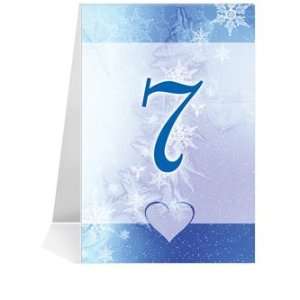  Wedding Table Number Cards   Snowflake Window Glass #1 
