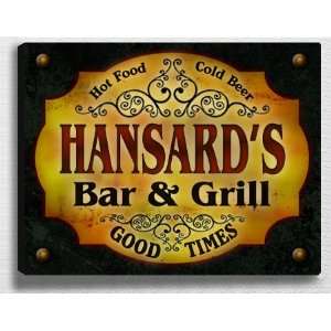  Hansards Bar & Grill 14 x 11 Collectible Stretched 