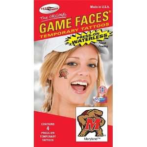  Maryland UM Terps Game Faces Waterless Temporary M Tattoos 