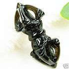 tibet obsidian vajra phurba pestle amulet pendant  