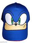 Sega Sonic Hedgehog BIG FACE BLUE Baseball Hat Cap Boys Youth NEW 