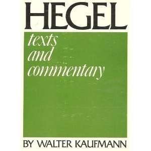  Hegel  Texts and Comentary Hegel, Walter Kaufman Books