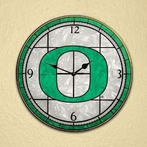  Oregon Ducks 12 Art Glass Clock