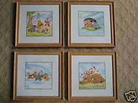 Oak Framed Winnie Piglet Eyore Tigger Prints Disney  