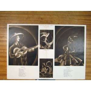  Shadow Pictures Serenade Senorita Nuts Old Print C1930 