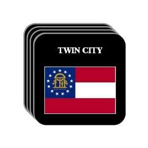  US State Flag   TWIN CITY, Georgia (GA) Set of 4 Mini 