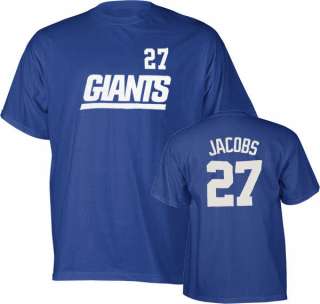 New York Giants Brandon Jacobs Youth Blue Name and Number T Shirt 