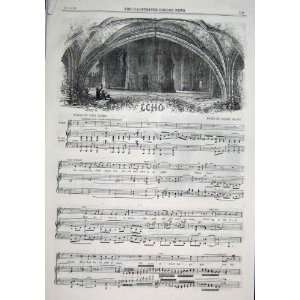  Music & Words Of Echo By Latey & Smart Old Print 1869 