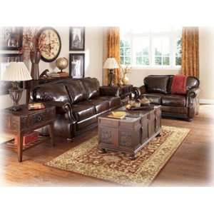  Brown Leather Sofa and Loveseat Set