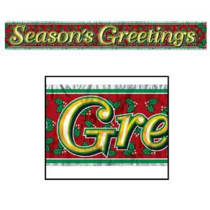  Metallic Seasons Greetings Fringe Banner Case Pack 96 