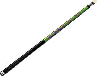 Players Kandy Green/Purple Flames Pool Cue Stick & Case  