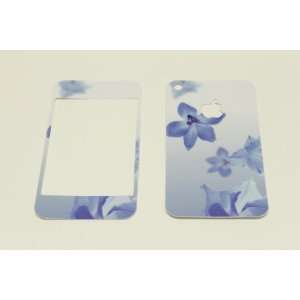  iPhone 3G/3GS Skin Decal Sticker   Blue Flowers 