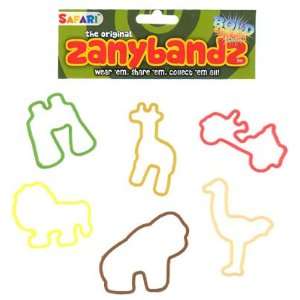  Zany Bandz Shaped Rubber Bands Bracelets 24Pack Safari 