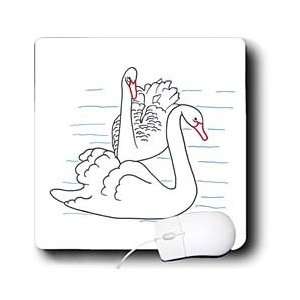   Bird   Two Black Swans Outline Drawings   Mouse Pads Electronics