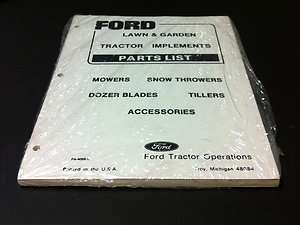 Ford Lawn & Garden Tractor Implements Parts List  