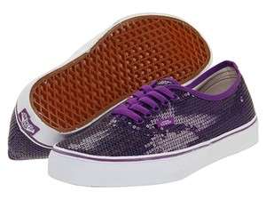 VANS Authentic Glitter Dots Girls/Women Purple Sequin Shoes NIB 