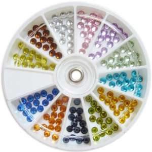 Nail Art MoYou Rhinestone Large(4mm) Round Mix colored Pack of 1000 