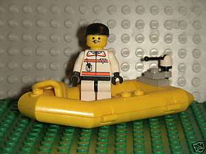 LEGO MINIFIG RESCUE 3 W YELLOW DINGHY TOWN PART LOT  