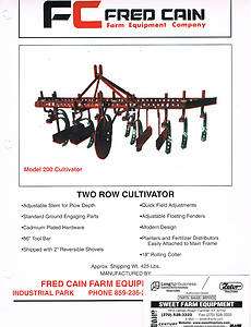 New Fred Cain 2 Row Cultivator, CAN SHIP CHEAP  