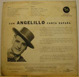 ANGELILLO LP CON ANGELILLO CANTA ESPAÑA   RCA AVL3094  