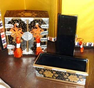 Old Hina Doll Temple House Furniture Bedroom Storage Set Boxed used 