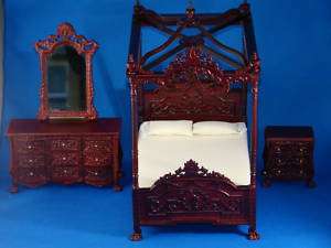 Dollhouse Bedroom Furniture 4pc Set Made for Town Square Miniatures by 