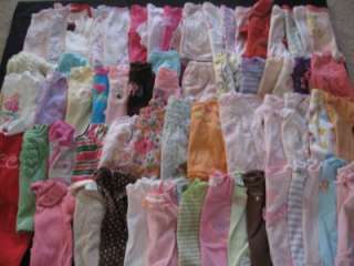HUGE~ 66 PC USED BABY GIRL 0 3 3 3 6 MONTHS SPRING SUMMER CLOTHES LOT 