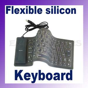 Mini USB Silicone Roll up Flexible Foldable Keyboard PC  