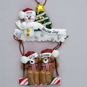  Personalized Twins Christmas Ornament